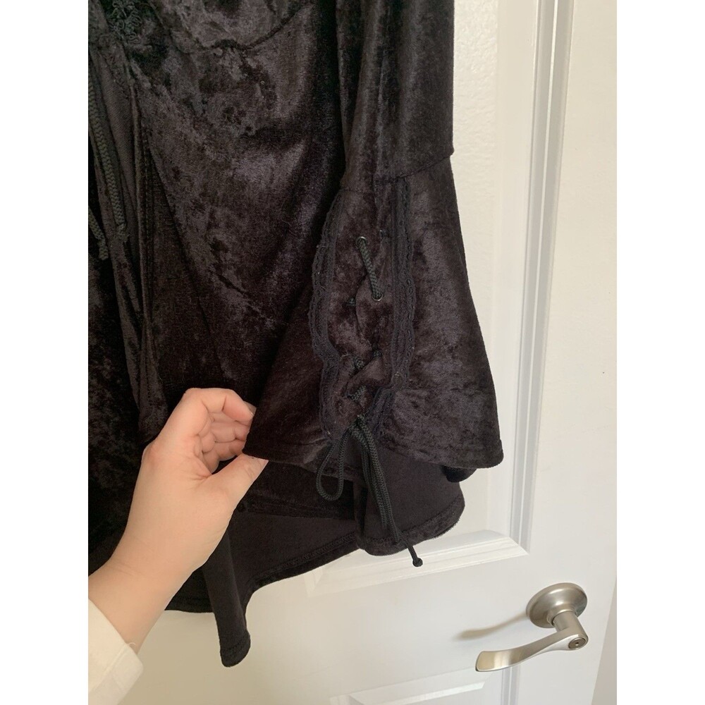 Lip Service LA Vintage Y2K 90S Witchy, Bell Sleeve, Crushed Velvet Dress Sz M - Picture 5 of 5